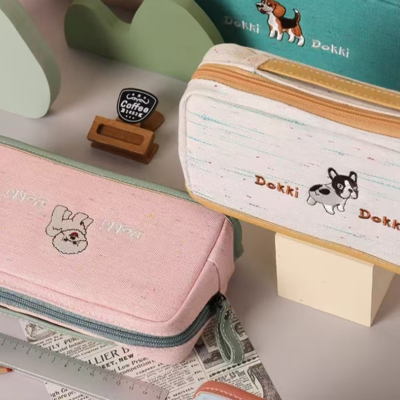 

Large capacity pencil case student specific small dog dirt resistant standing stationery box