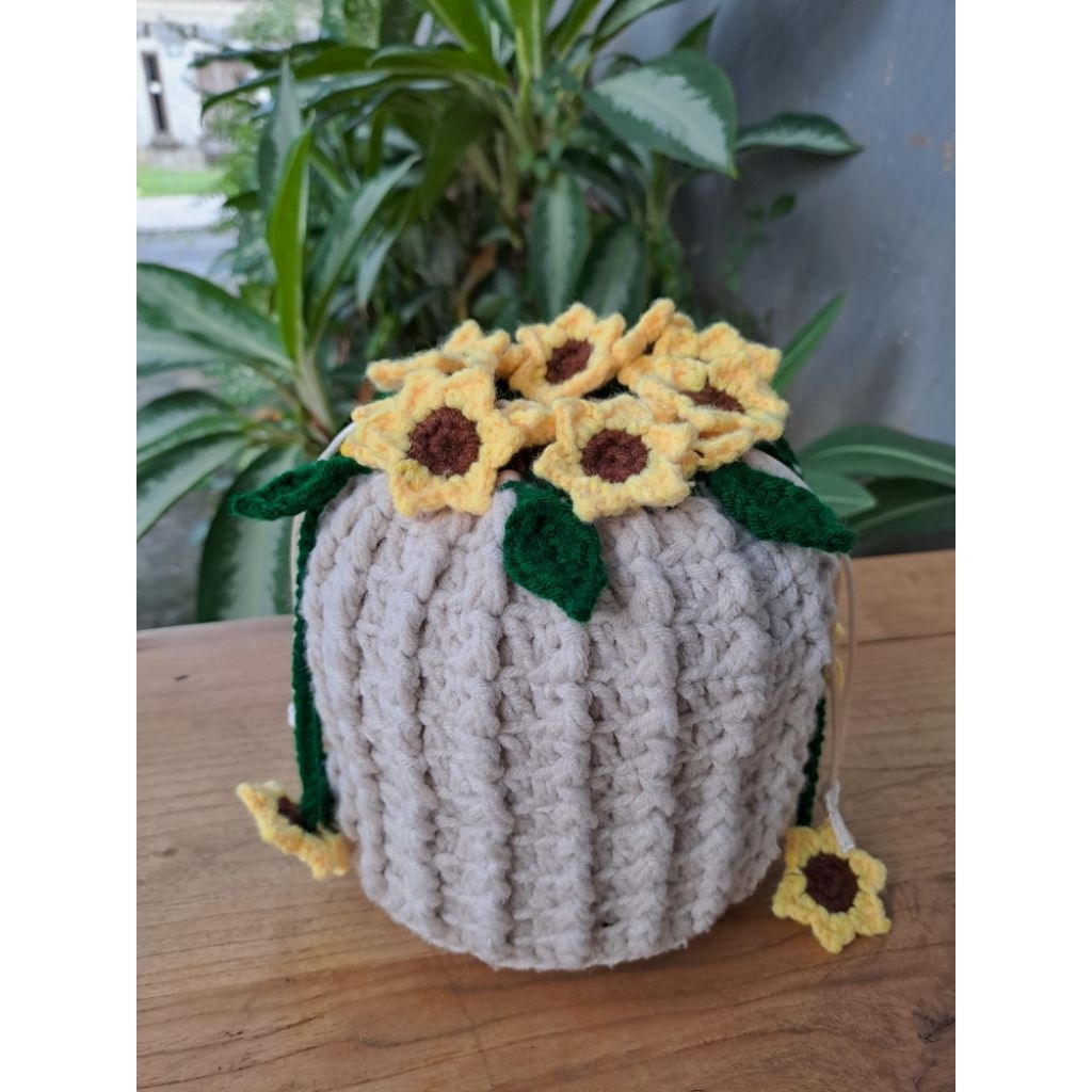 Tas Rajut Bunga Matahari