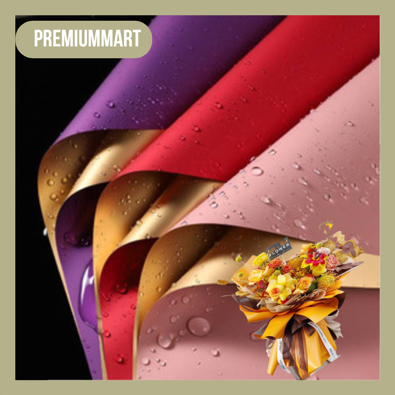 

20 LEMBAR Pembungkus Bunga/Flower Wrapping Paper Bouquet Kertas Buket Gold BiColor Cellophane KB016