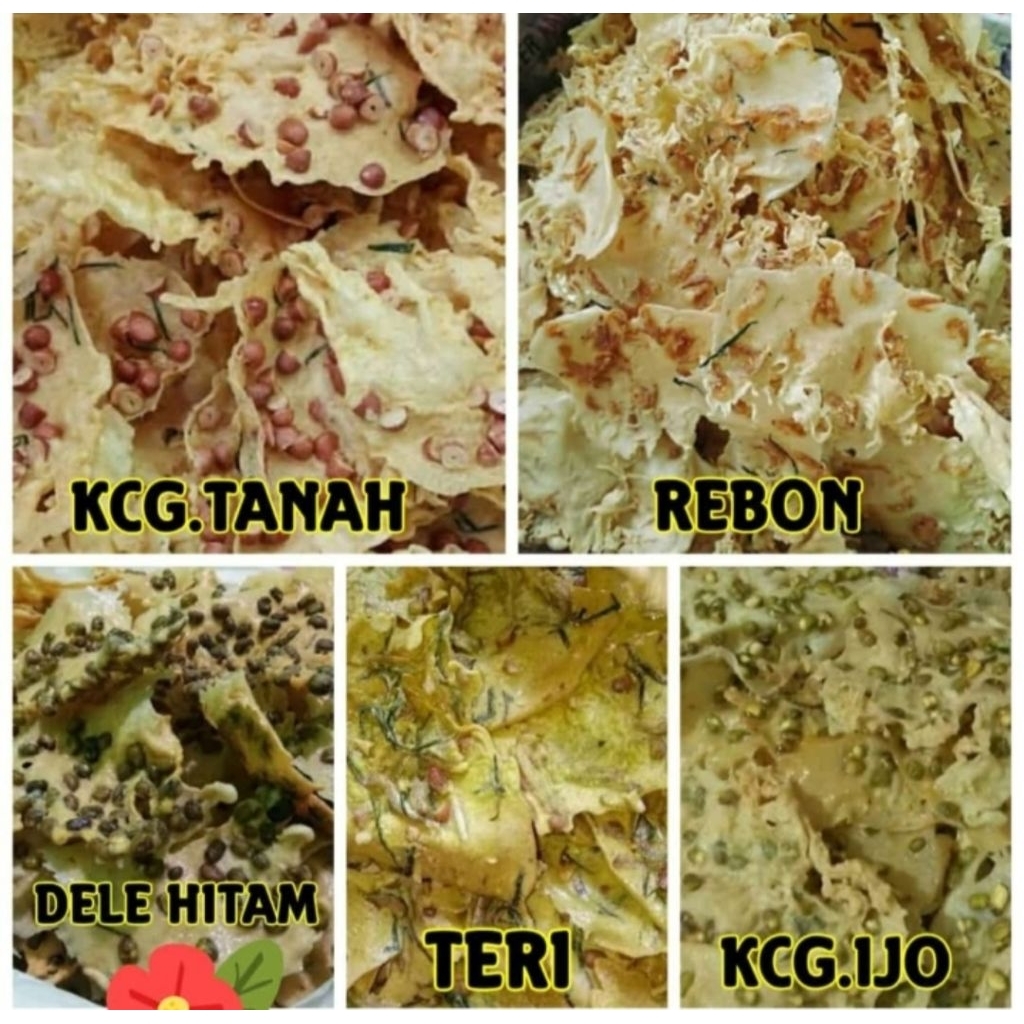 

peyek kacang tanah,rebon,kedelai hijau,teri dan kedelai hitam renyah dan gurih cocok untuk cemilan dan teman makan