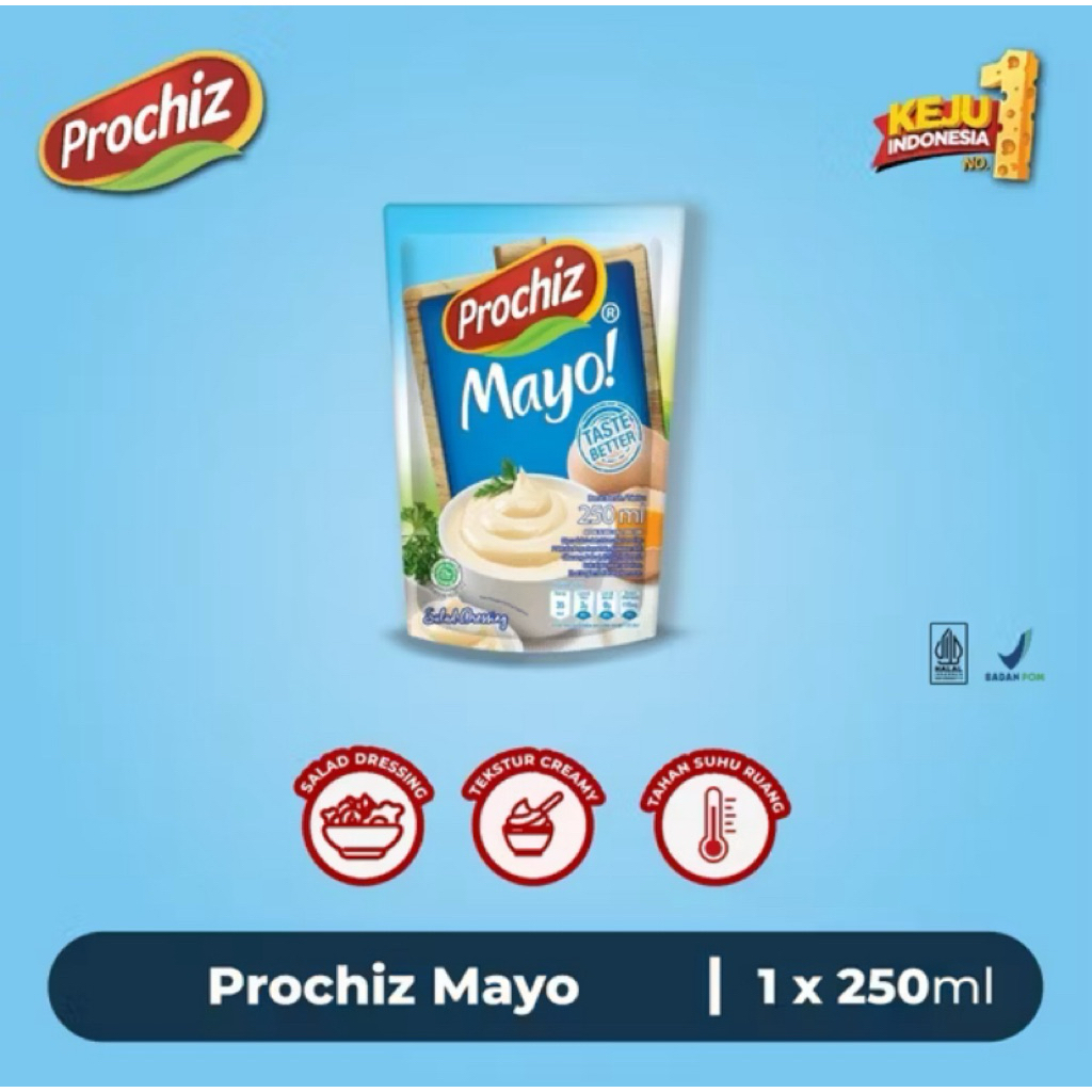 

Prochiz Mayonnaise 250ml – Mayo Creamy Tahan Suhu Ruang, Cocok untuk Segala Hidangan!
