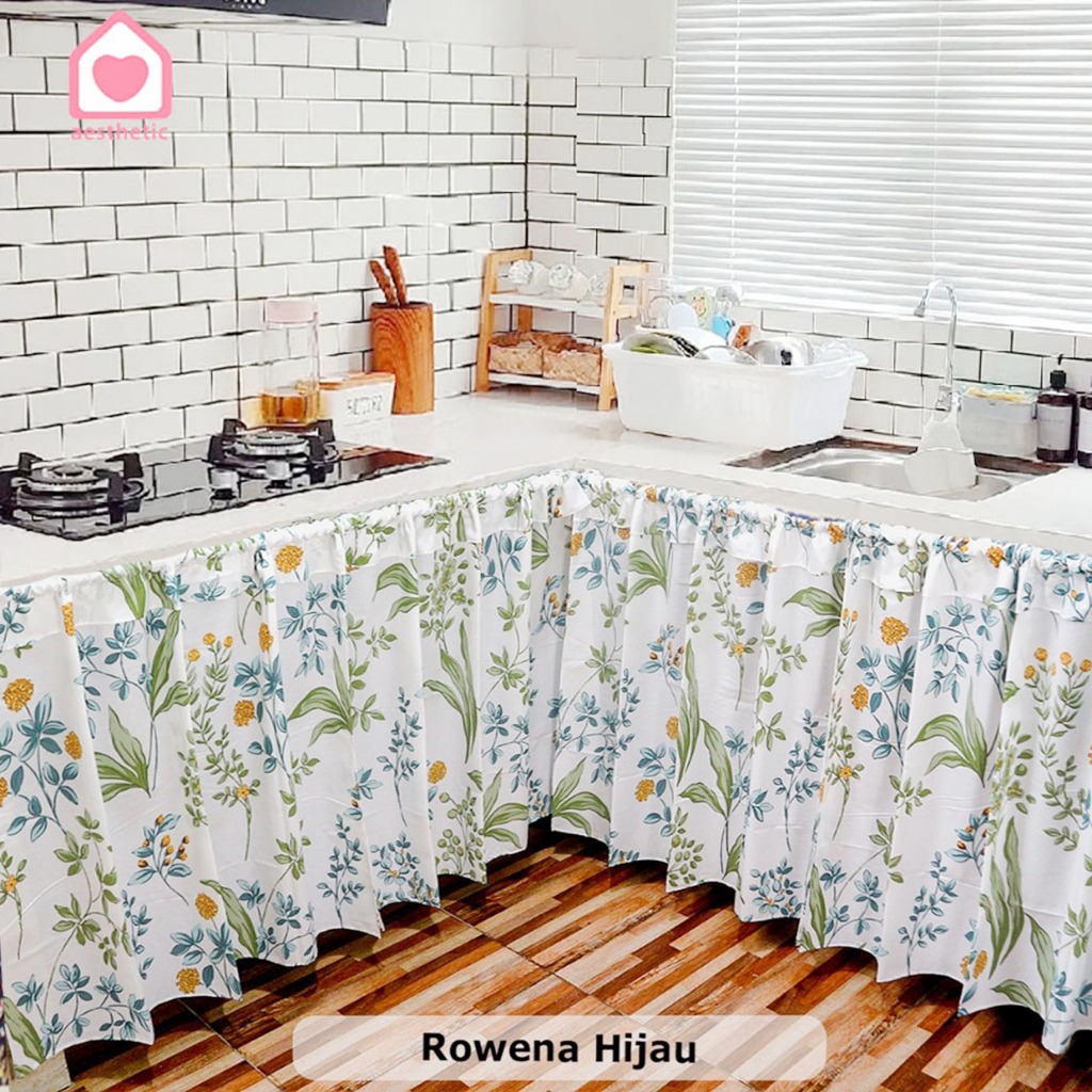 Gorden Kolong Dapur Motif Bunga Cantik Minimalis Estetik Dapur Terlihat Lebih Aesthetic