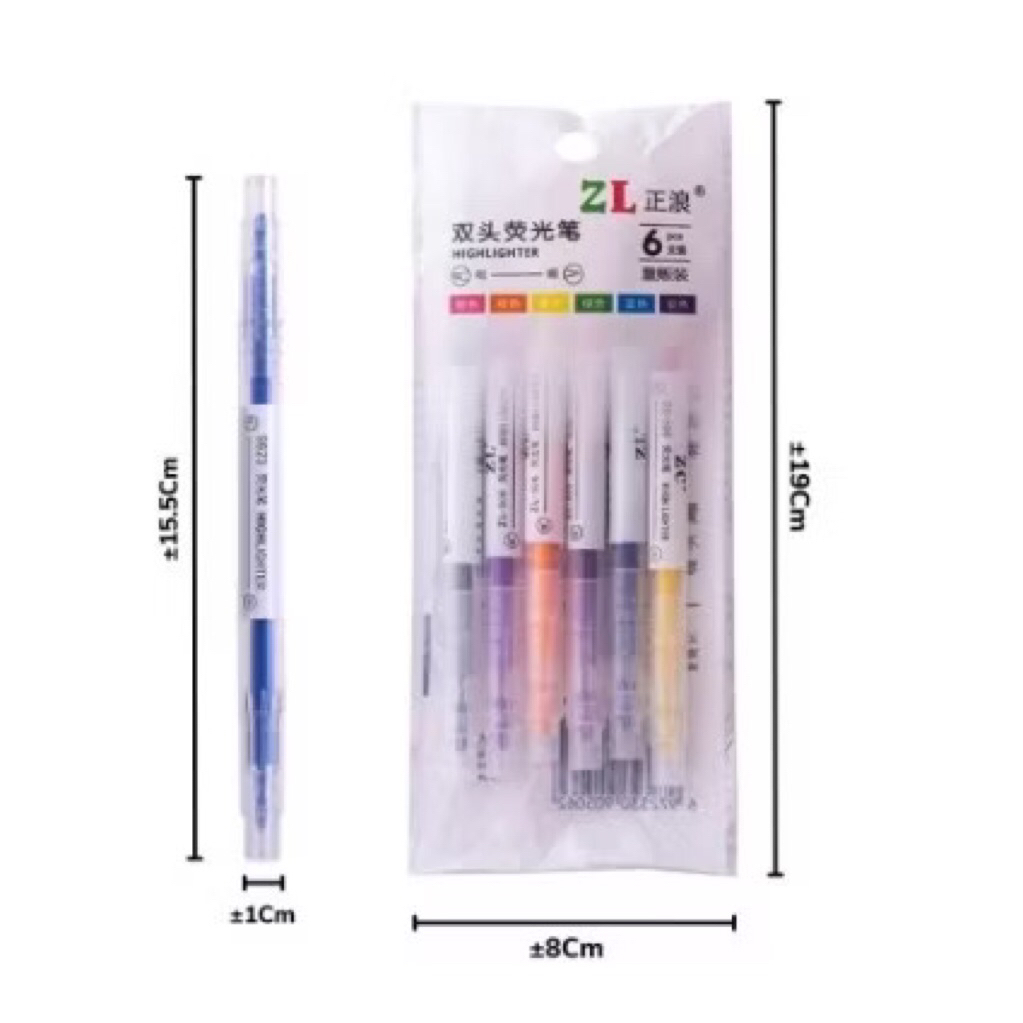 

Stabilo 2 sisi Warna warni isi 6 Pcs Highlighter Colorful Pensil Stabilo Warna