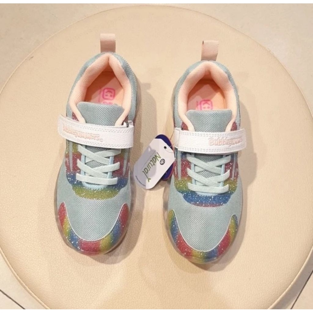 sepatu sneakers nyala anak wanita bubblegumers bata empuk elastis original 381-7040