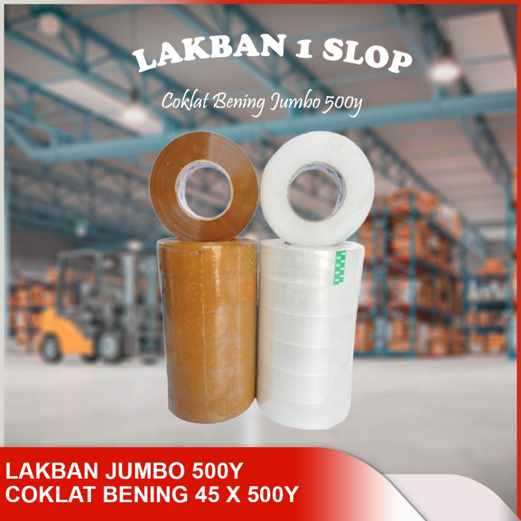 

(1 SLOP/6 ROLL) GROSIR Lakban Bening Coklat 45mm x 500 YARD merk Seven Star PREMIUM QUALITY