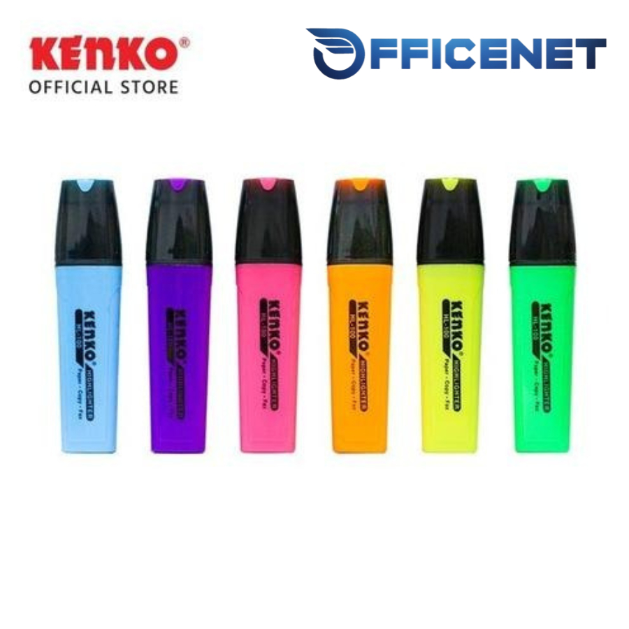 

10PCS KENKO HIGHLIGHTER NEON COLOR HL 100 PENANDA WARNA
