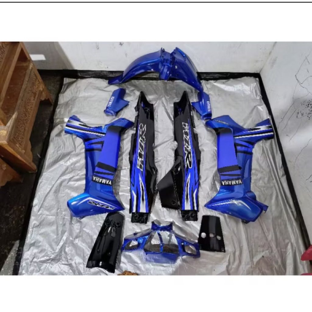 COVER BODY HALUS FULLSET FIZR BIRU HITAM STRIPING CUSTOM