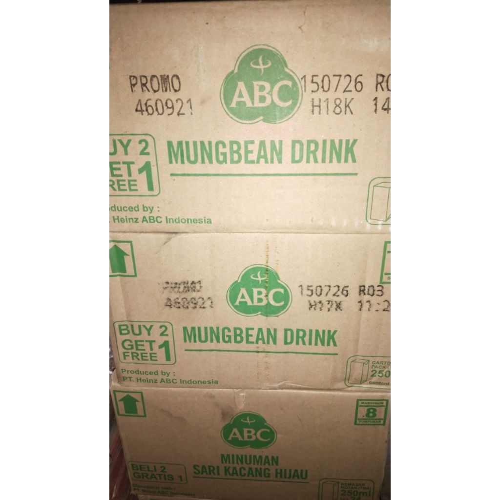 

sari kacang hijau abc 250ml 1dus (24pcs)
