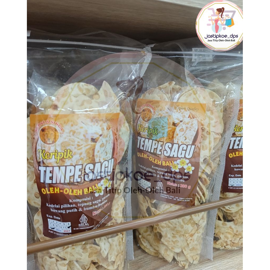 

KERIPIK TEMPE SAGU ASLI BALI CAP KEPALA SINGA 200gr + BUBBLE WRAP