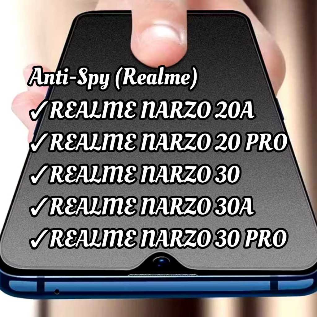 Tempered Glass Kaca Anti-Spy untuk REALME NARZO 20A  NARZO 20 PRO  NARZO 30  NARZO 30A  NARZO 30 PRO