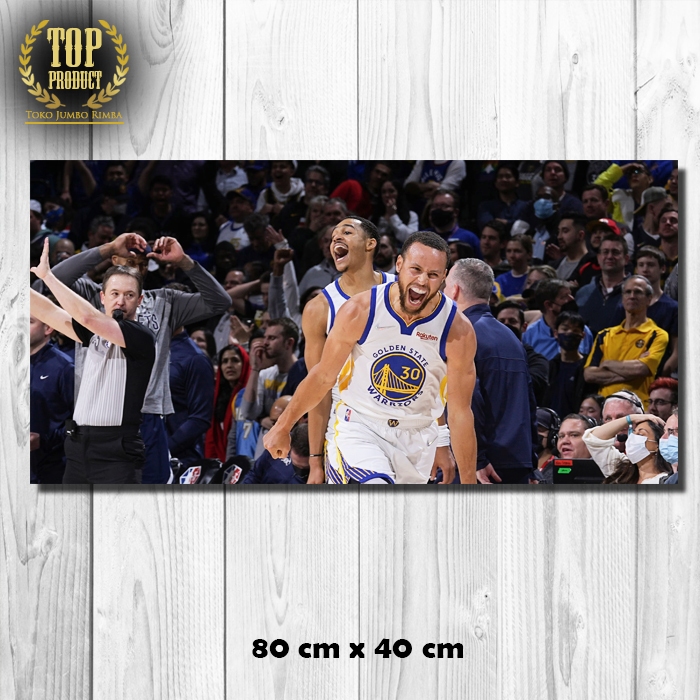 Poster Jumbo Stephen Curry Golden State Warriors NBA 80x40cm Hiasan Ruangan Dinding Dekorasi Tembok 