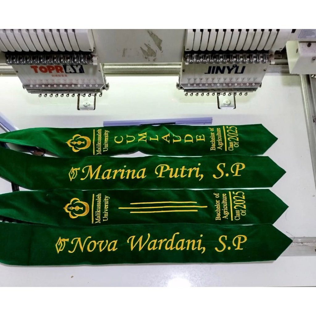 Selempang Wisuda Kalung Bordir Komputer Tanpa Furing Polos CUSTOM