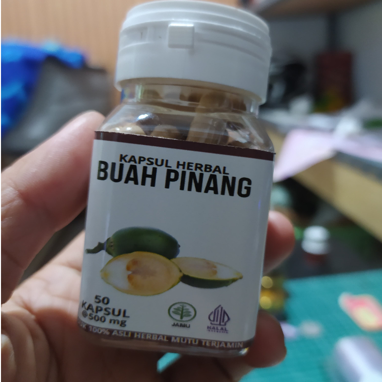 

Kapsul Buah Pinang Murni Organik 100% asli tanpa campuran dan berkaulitas isi 50 kpsl