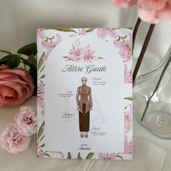 

Attire Card Custom Premium - 10PCS Ilustrasi Bridesmaid dan Groomsman
