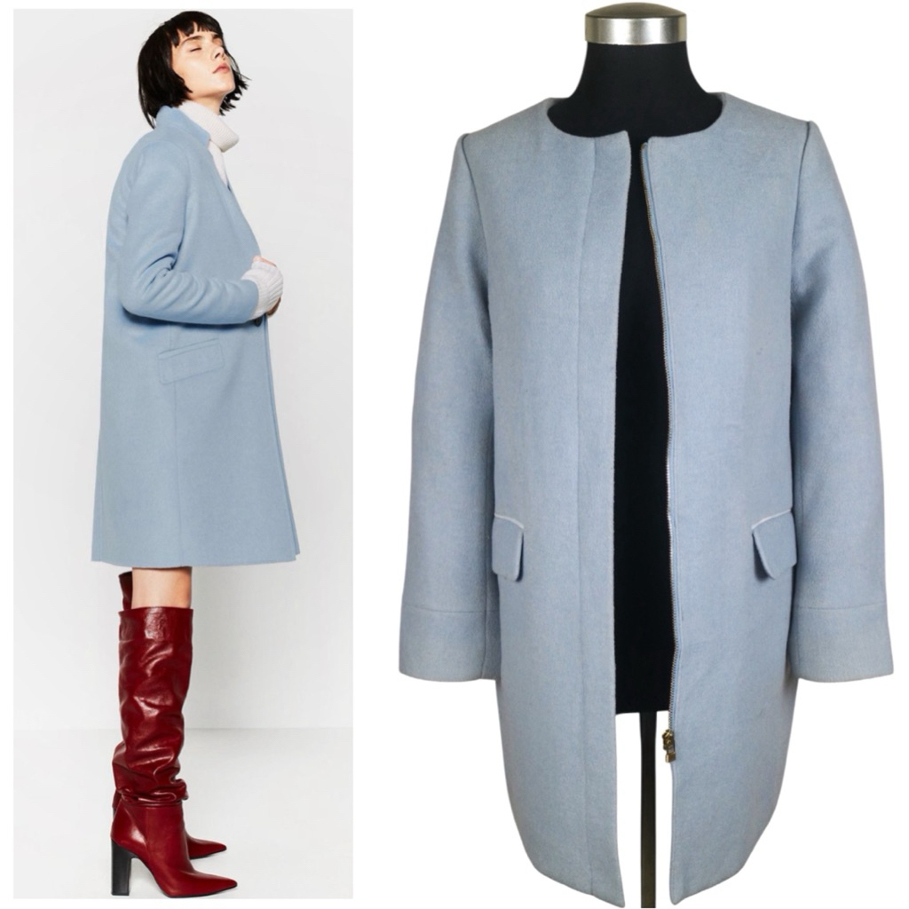 Women wool coat in blue