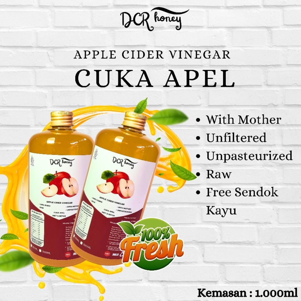 

DCR Honey - Paket Bundling Cuka Apel Original Premium 1.000ml With Mother Cider Vinegar