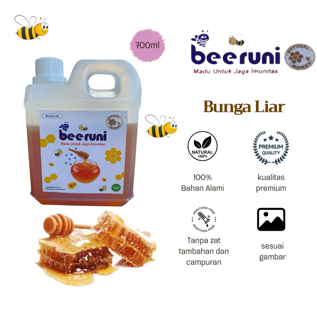 

Madu murni asli 100% bunga liar 700ml - beeruni