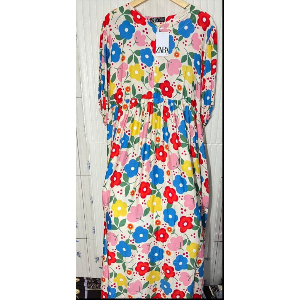 Dress Midi Gamis Zara Exclusive premium kekinian