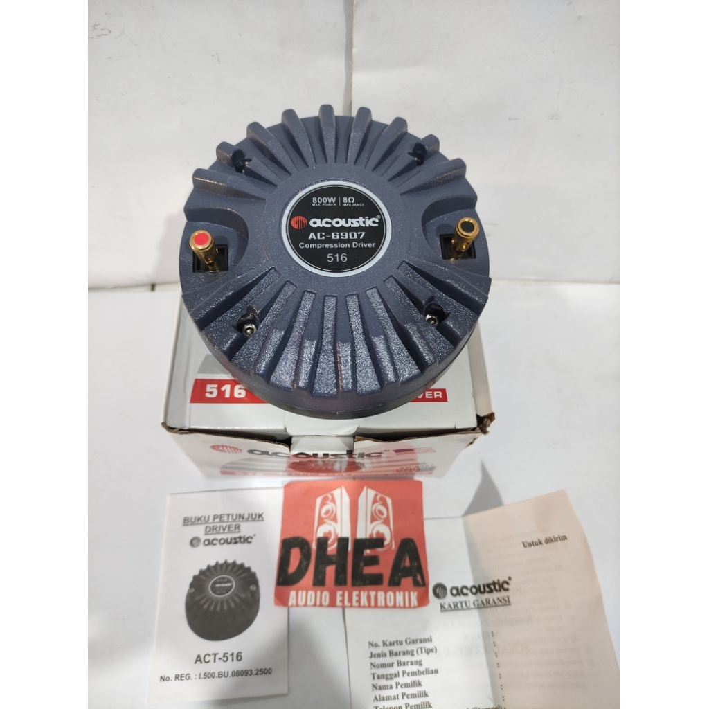 Driver Tweeter Acoustic PA516 ACT516 AC-6907 Twetter Acoustic Original VC 2 inchi Drat 800 Watt 800W