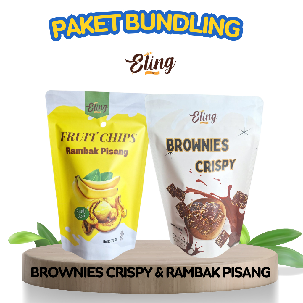 

Rambak Pisang Premium Super Crunchy Banana Fresh Crispy / Rambak Pisang Keripik Brownies Crispy Toping Keju Almond Paket Murah