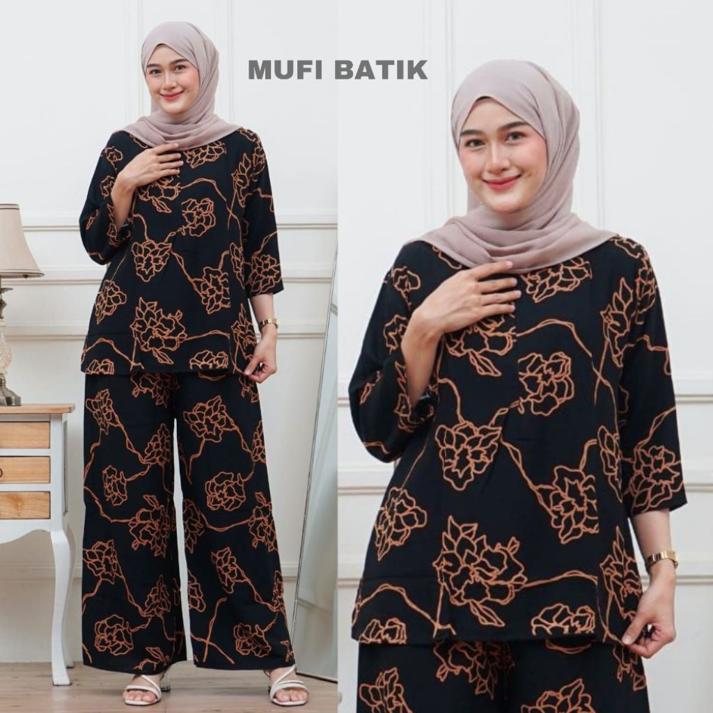 SETELAN WANITA JUMBO PANJANG ONE SET WANITA CANTIK RAYON RESLETING DEPAN BUSUI FRIENDLY TERBARU
