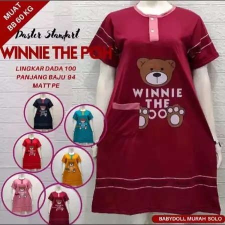 Baju tidur daster kaos wanita standar/jumbo babbydoll bahan kaos premium tebal LD 100-115