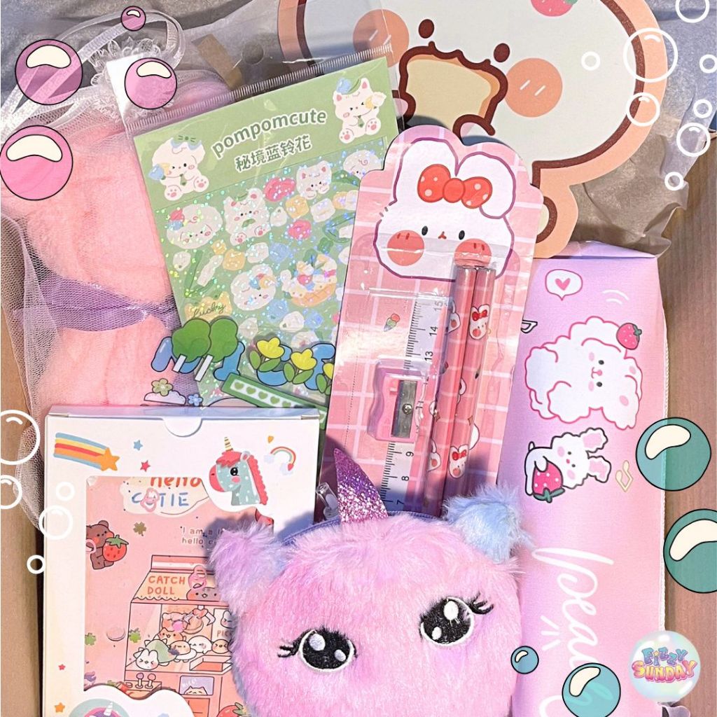 

PAKET HAMPERS BIRTHDAY ANAK GIFT LUCU PINK MURAH HANDUK DAN ALAT TULIS // BIG SPARKLING VER