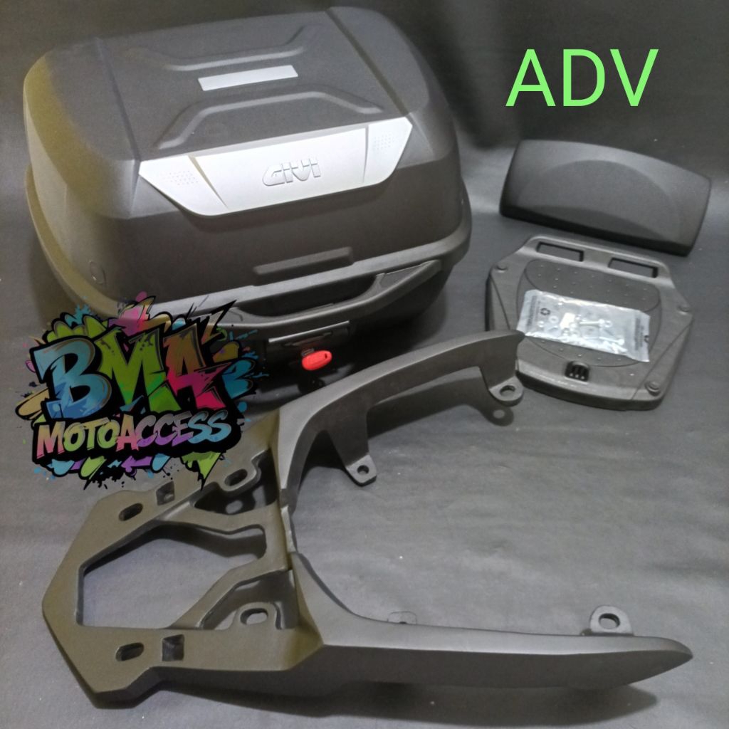 BOX GIVI E43NTL & BREKET BOX+BACKREST - ADV 150/160 / PAKETAN BOX GIVI E43 NTL - ADV