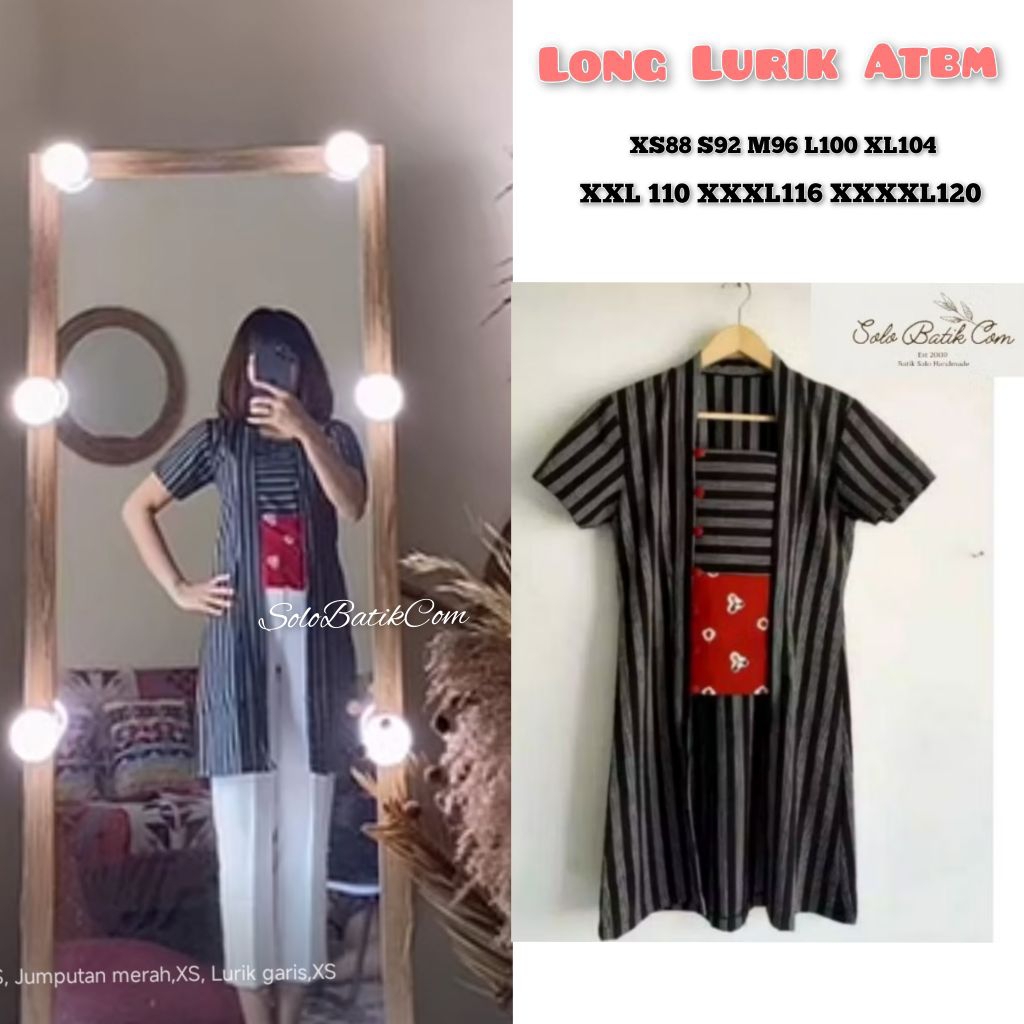 KUTU BARU PANJANG JUMPUTAN LURIK ATASAN BATIK BLUS WANITA SOLO