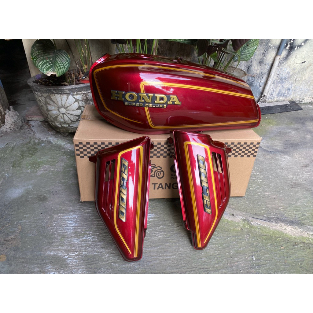 tangki GL 100 tengki gl 125 body gl 100 tangki impor pres pabrikan set cover aki sepasang warna mera