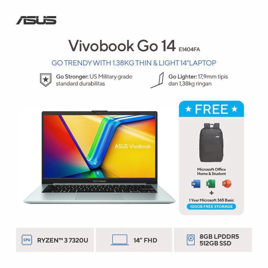 ASUS Vivobook Go 14 E1404FA-FHD3852M / E1404FA-VIPS3852M - Green Gray [AMD Ryzen 3 7320U / AMD Radeo