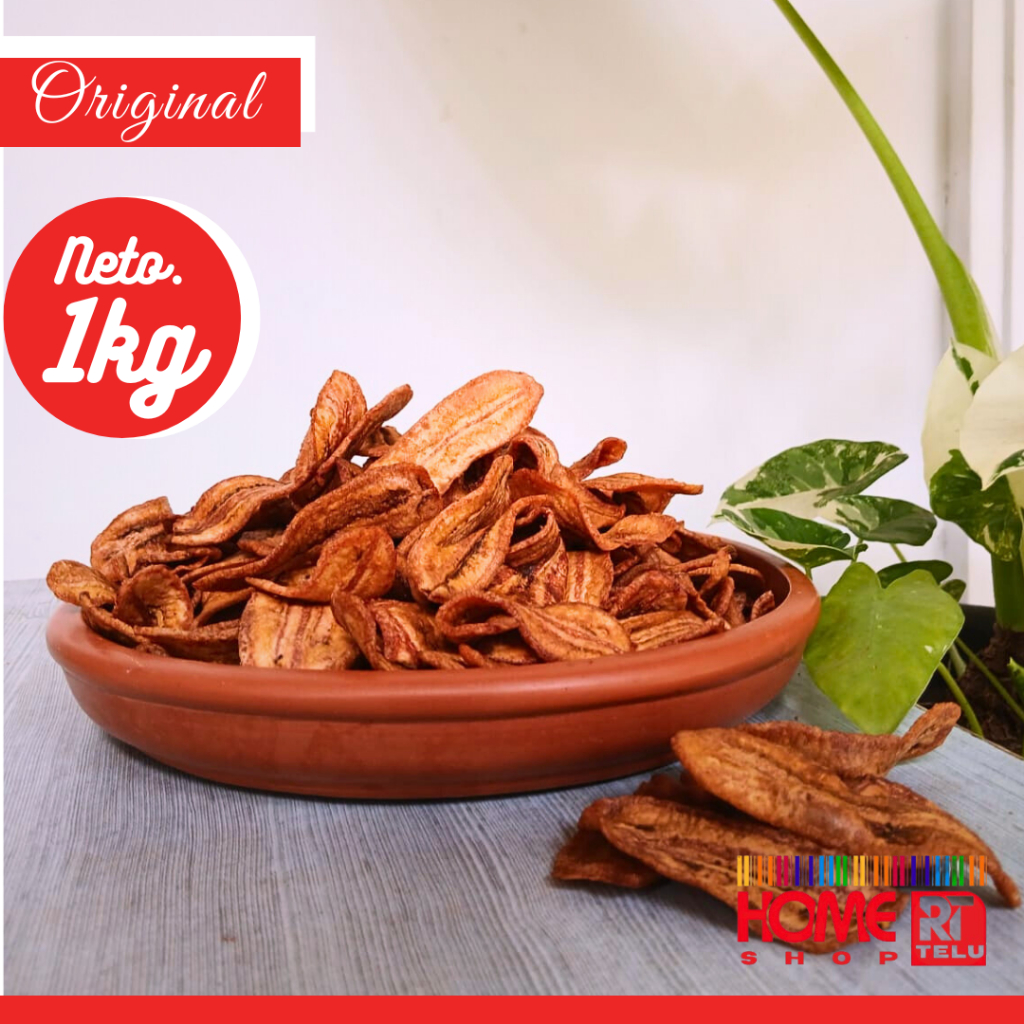 

Sale pisang kering 1kg kripik saleh pisang manis tanpa pengawet Sale pisang alami TANPA PENGAWET