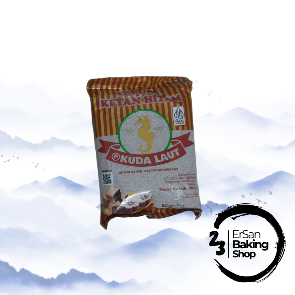 

Tepung Ketan Hitam/Tepung Pulut Hitam/Tepung Ketan Hitam Kuda Laut bolu lumer TKH Kuda Laut 250gr