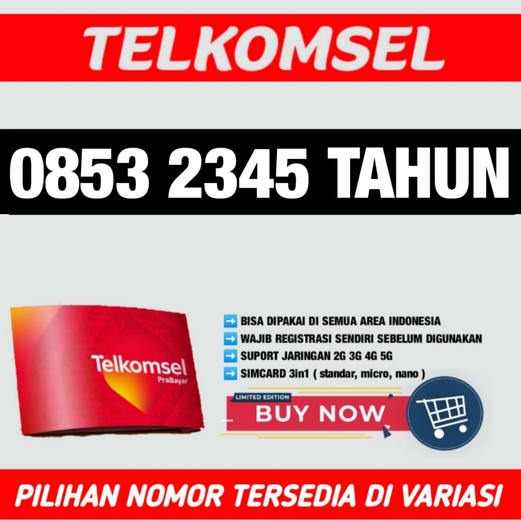 Nomor Cantik Telkomsel TAHUN NAIK URUT 2345 - O853 2345 - 2024 2023 2022 2021 2020 2019 2018 2017 20