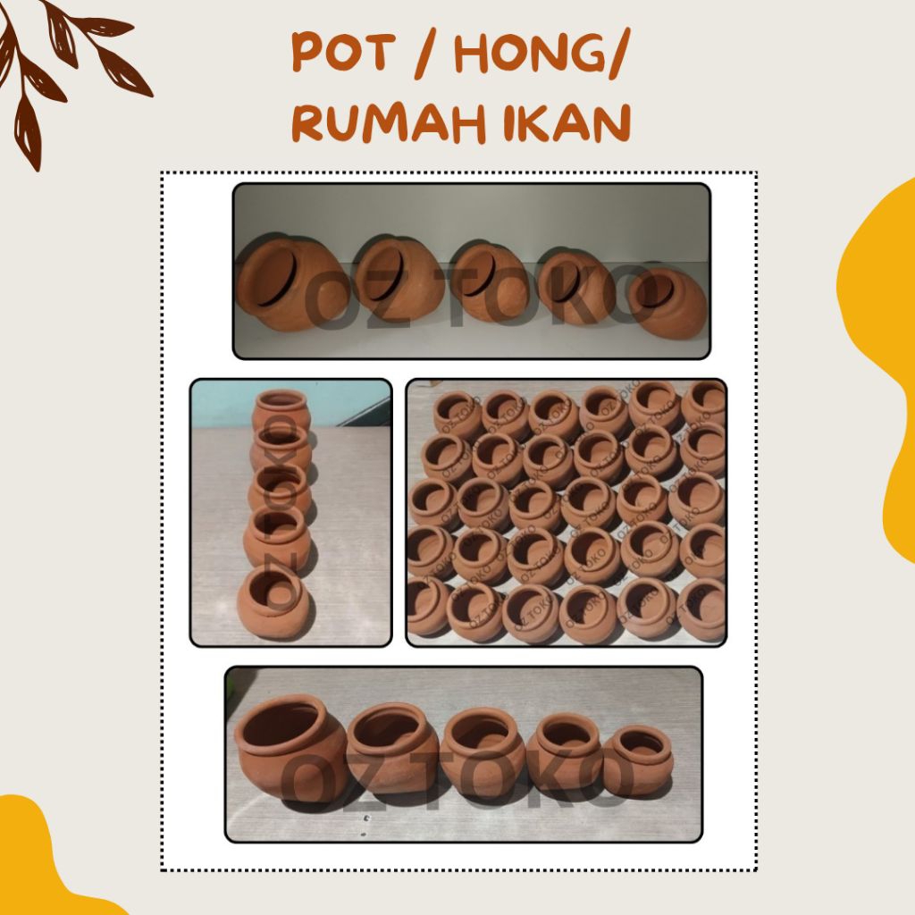 Rumah Ikan Hias Aquarium / Rumah Ikan Kecil / Rumah Anak Ikan Cichlid / Cave Anak Ikan/ Gentong / Pe