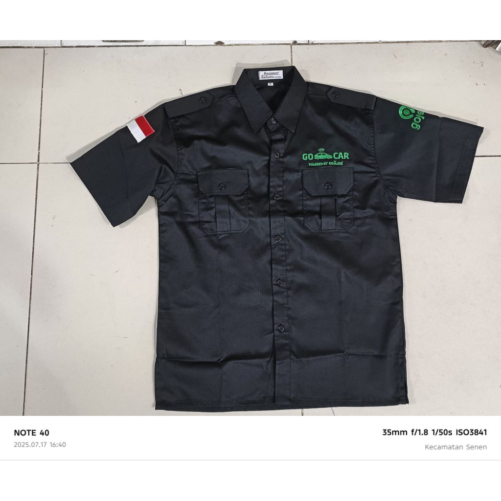 kemeja gojek baju GO-JEK seragam gocar bitam pendek