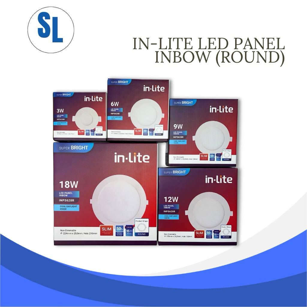 In-Lite LED Lampu Plafon Downlight Inbow Bulat INPS628R