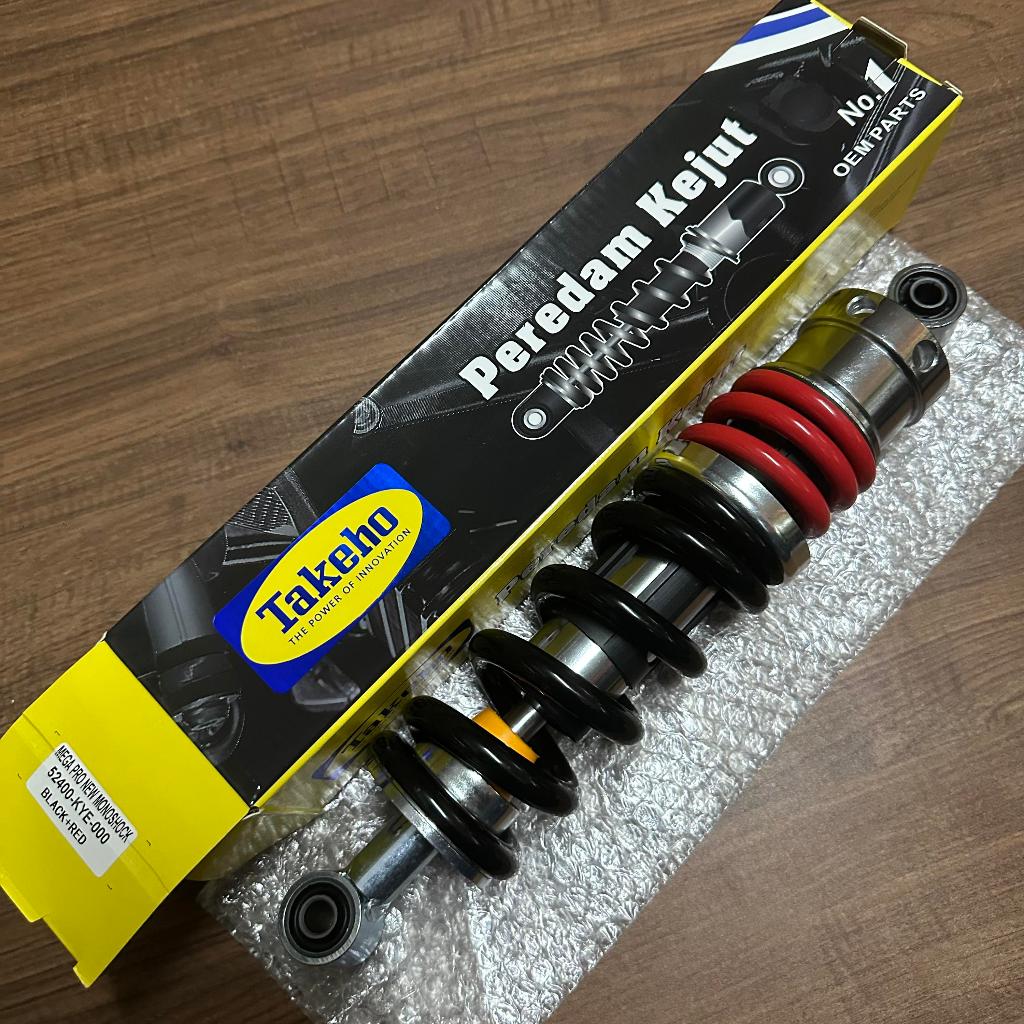 (BLACK+RED) TAKEHO MEGA PRO NEW SHOCKBREAKER BELAKANG SHOCK BREAKER SHOK SOK PEREDAM KEJUT MOTOR MEG