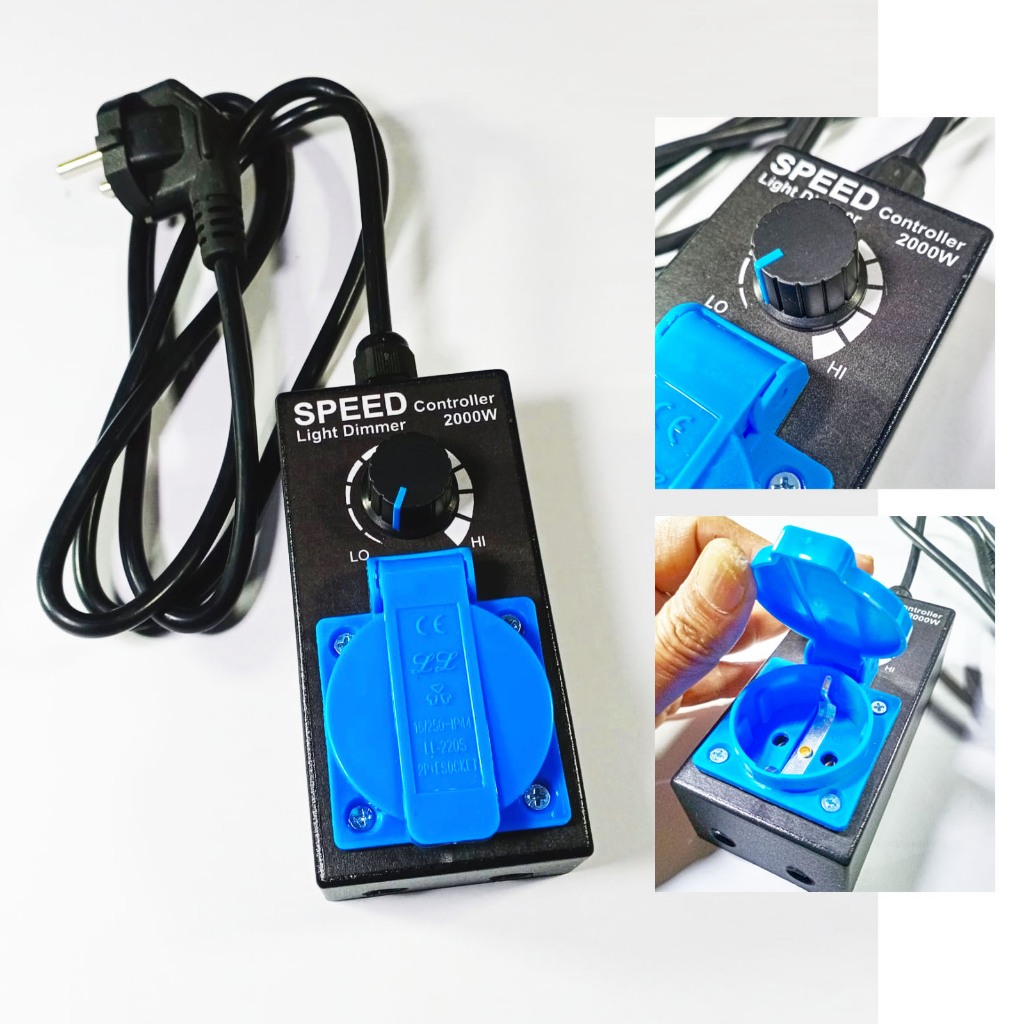 Speed Controller Dimmer AC 2000W - Pengatur Kecerahan Lampu Pijar atau Motor AC seperti Gerinda