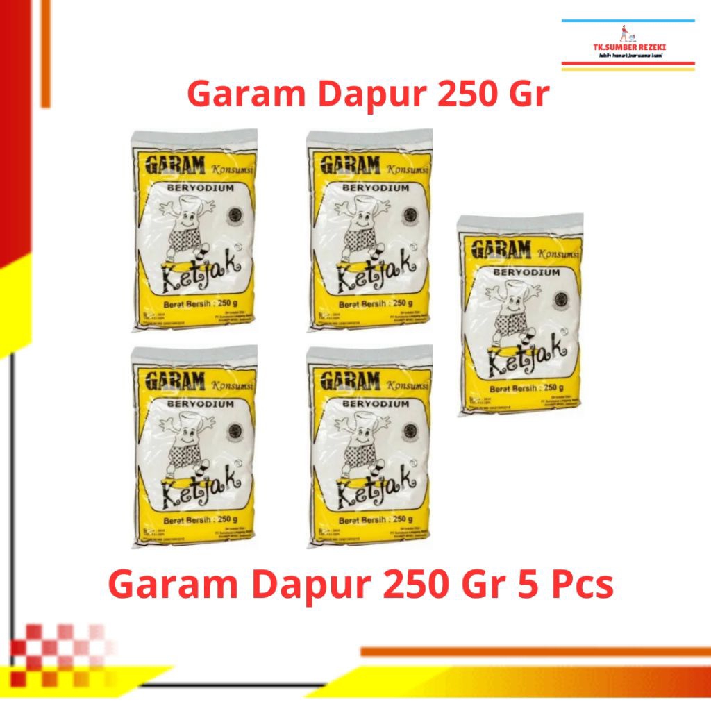 

[PAKET HEMAT ISI 5] Garam dapur Beryodium Ketjak Halus Kemasan 250 Gr PROMO MURAH