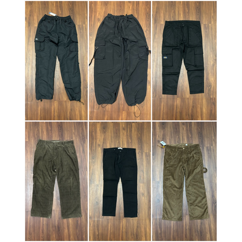 Preloved Celana Panjang Long Pants Brand Lokal Baggy Chino Cargo Jeans Corduroy Parasut Jogger Track