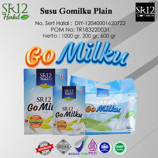 

Susu Bubuk Kambing Etawa GO MILKU SR12 Plain Original Premium utk perkembangan tulang anak & Lansia