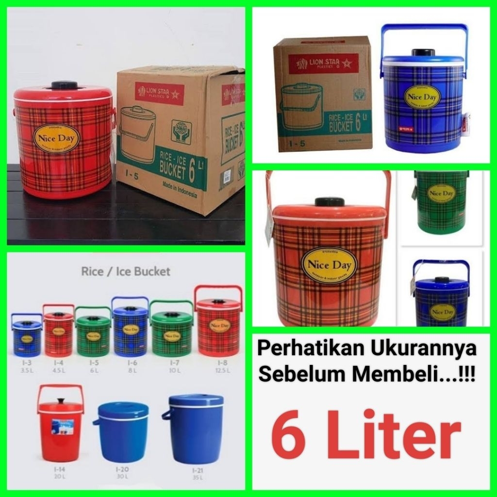 termos nasi termos es Lion Star RICE/ ICE BUCKET 6 Liter