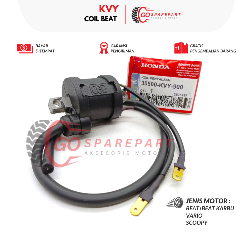 KVY COIL MOTOR HONDA BEAT / KOIL PENGAPIAN MOTOR VARIO / IGNITION COIL BEAT SCOOPY / SPUL MOTOR / KU