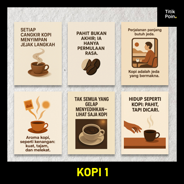 Poster Quotes Filosofi Kopi Aesthetic 15x20cm | Pajangan Dinding Kamar Dapur Cafe | Wall Decor Tema 