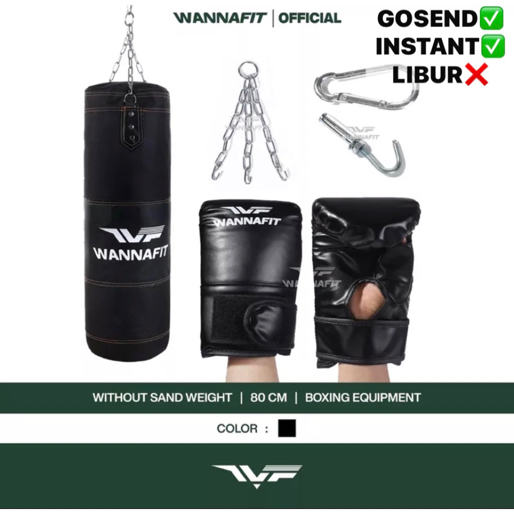 WANNAFIT SARUNG SAMSAK PAKET SAMSAK SARUNG TINJU PUNCHING BAG || peralatan tinju bela diri boxing mu