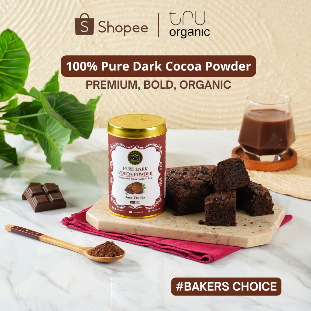 

TruOrganic Pure Dark Cocoa Powder Java Criollo 100gr Pure Cokelat Bubuk Premium Chocolate Powder