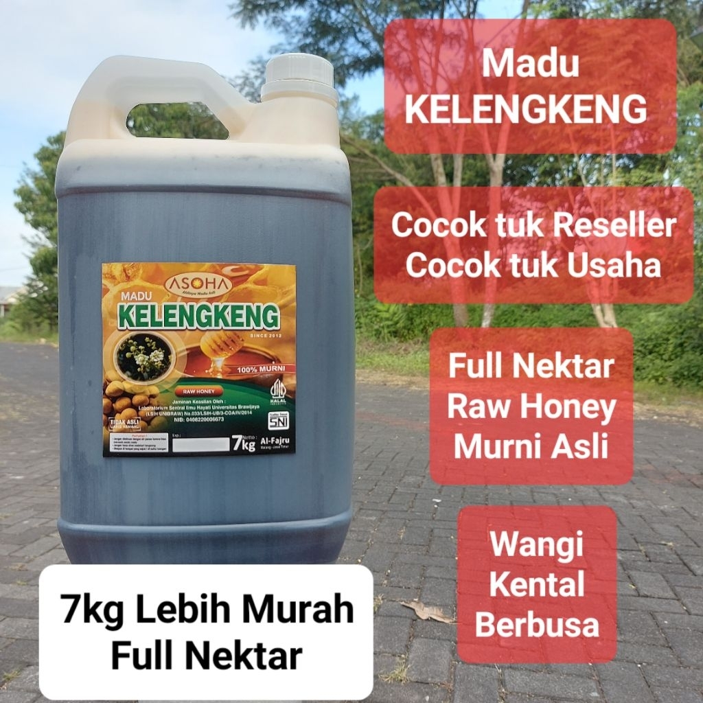 

ASOHA Madu Kelengkeng 7kg Asli Murni | FULL NEKTAR | Raw Honey | Kualitas SNI