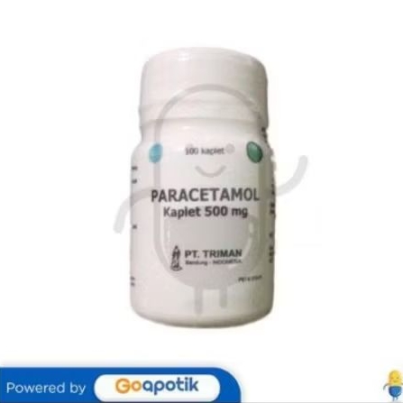 PARACETAMOL Kaplet 500mg - TRIMAN (100's /Botol)