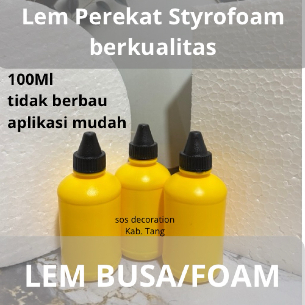Lem busa styrofoam/ lem gabus /lem serbaguna cair bening